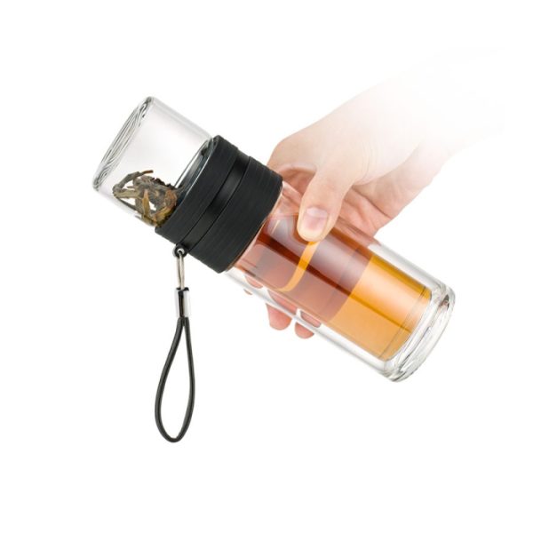 Double Wall Glass Tea Tumbler with Infuser/Storage 238 ml (8oz) - Image 3