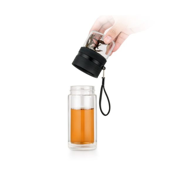 Double Wall Glass Tea Tumbler with Infuser/Storage 238 ml (8oz) - Image 5