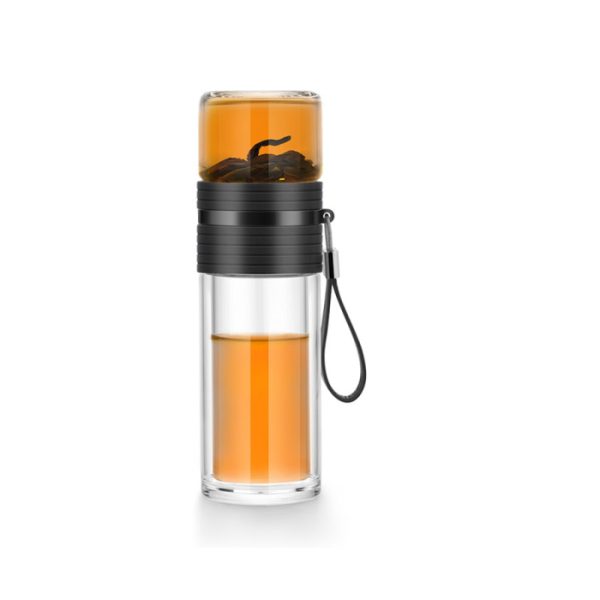 Double Wall Glass Tea Tumbler with Infuser/Storage 238 ml (8oz) - Image 4