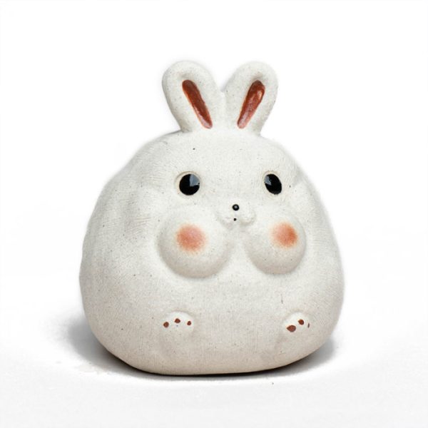 Chubby Bunny Rabbit Tea Pet, White Duan Ni Clay