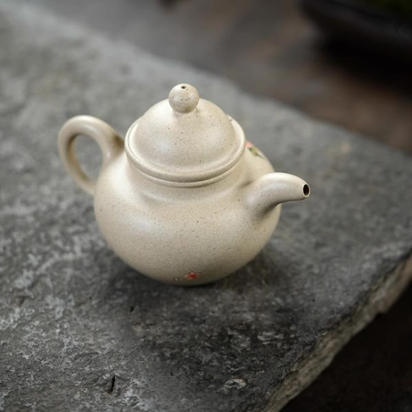 Duo Qiu Yixing Teapot Bai Yu Duan Ni Flower Clay Painting 240ml - Image 7