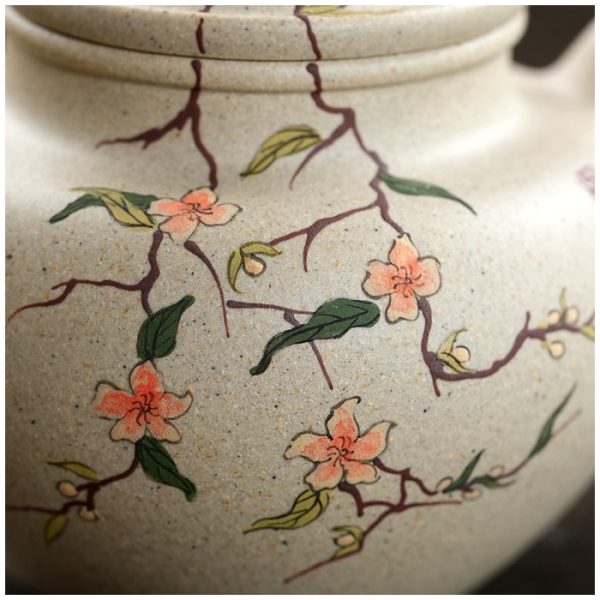 Duo Qiu Yixing Teapot Bai Yu Duan Ni Flower Clay Painting 240ml - Image 2