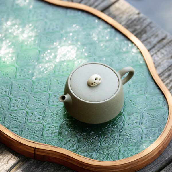 Qing Duan Ni Yixing Teapot with Taihu Stone Lid Knob 150ml - Image 5