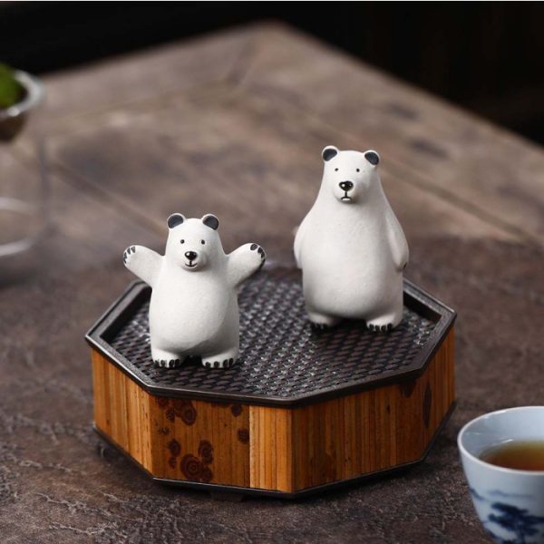 Polar Bear Tea Pet Set, White Jade Duan Ni Clay - Image 7
