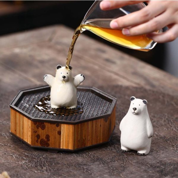 Polar Bear Tea Pet Set, White Jade Duan Ni Clay - Image 6