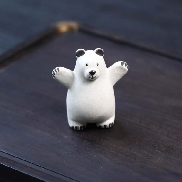 Polar Bear Tea Pet Set, White Jade Duan Ni Clay - Image 2