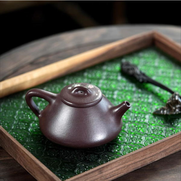 Purple Clay, Ziye Shipiao Yixing Teapot with Phoenix Painting 230ml - Image 6