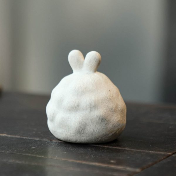 Chubby Bunny Rabbit Tea Pet, White Duan Ni Clay - Image 3