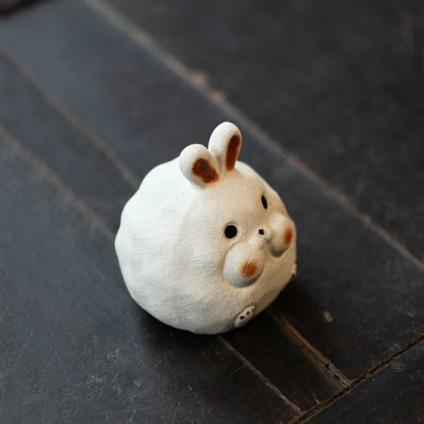 Chubby Bunny Rabbit Tea Pet, White Duan Ni Clay - Image 4