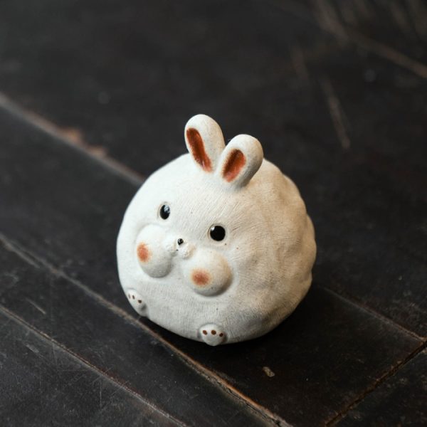 Chubby Bunny Rabbit Tea Pet, White Duan Ni Clay - Image 5