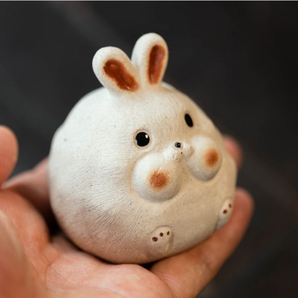 Chubby Bunny Rabbit Tea Pet, White Duan Ni Clay - Image 2