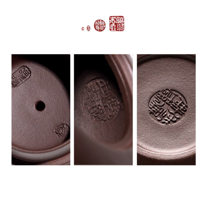 Yixing Purple Clay 'Spirit Moon' Xishi Kyusu Teapot 210ml - Image 9