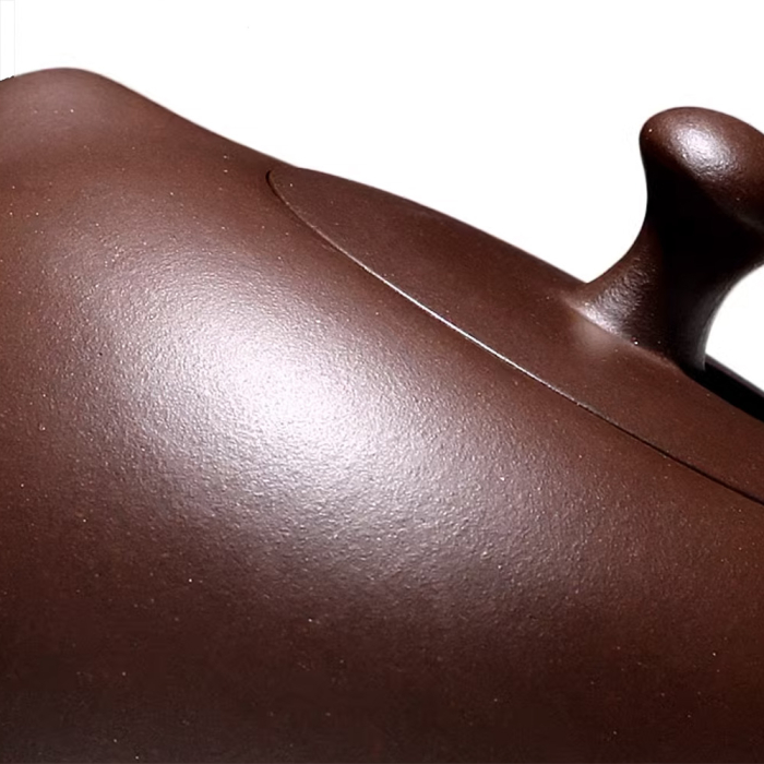 Yixing Purple Clay 'Spirit Moon' Xishi Kyusu Teapot 210ml - Image 8