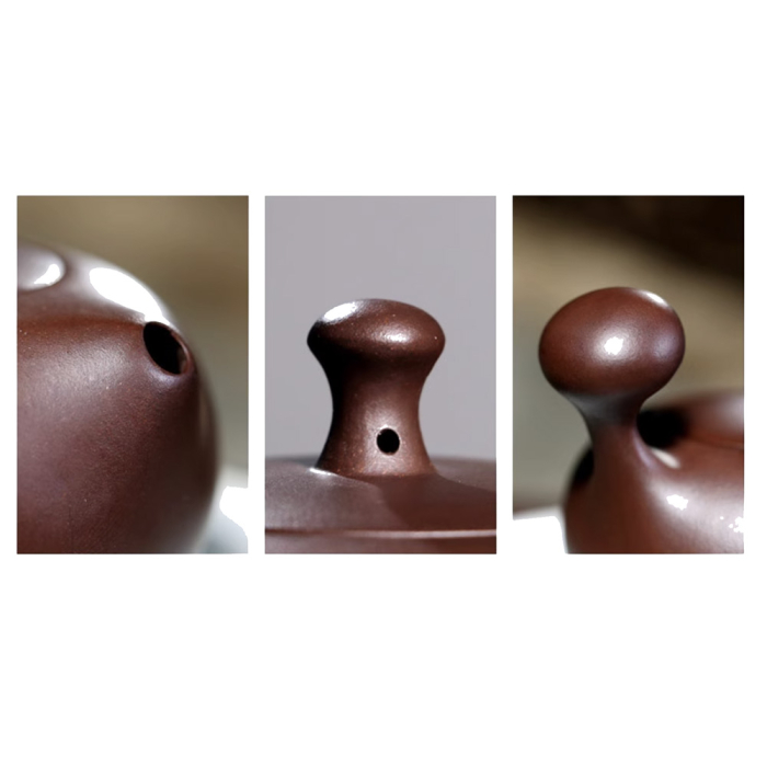 Yixing Purple Clay 'Spirit Moon' Xishi Kyusu Teapot 210ml - Image 5