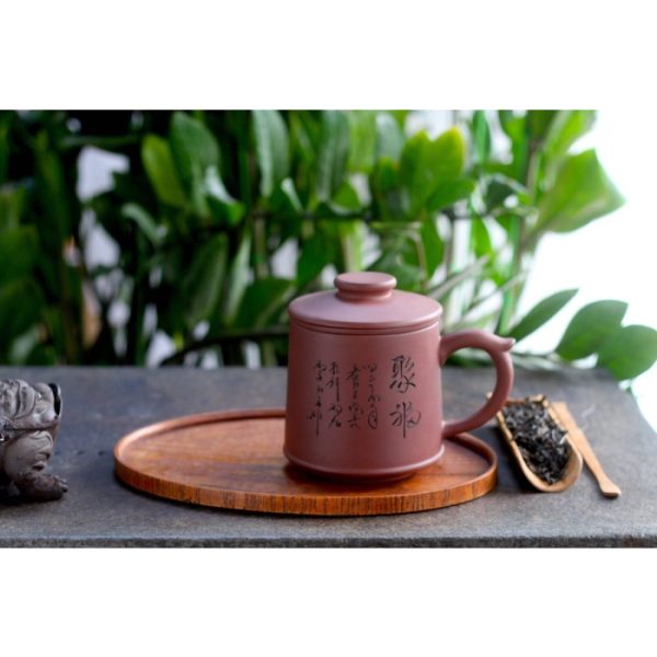 Large Yixing Tea Mug with Strainer 'Gathering Fortune' 450ml / 15.2oz - Image 3