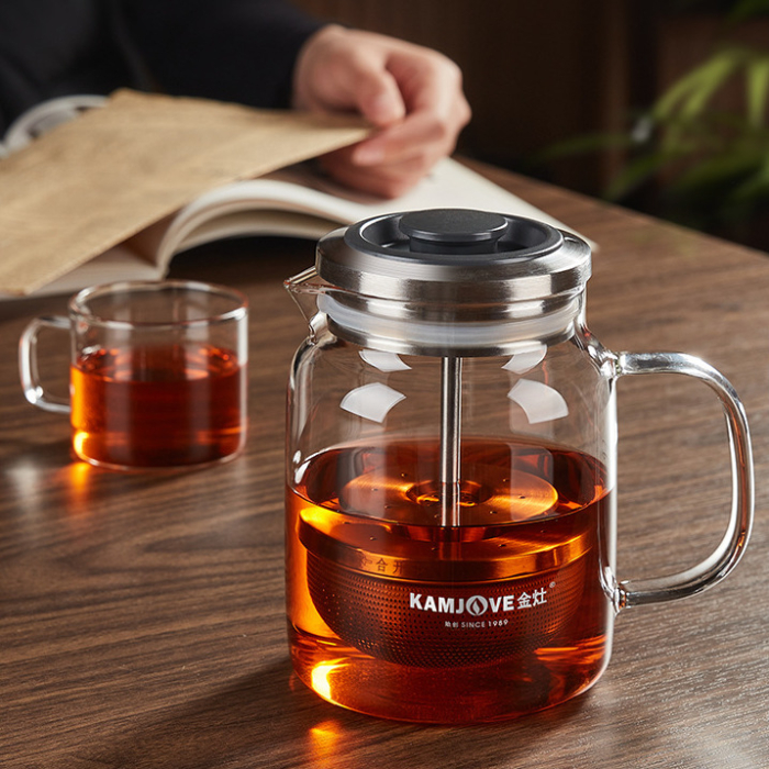 Glass Teapot with Stainless Steel Infuser, Kamjove 560ml - Image 5