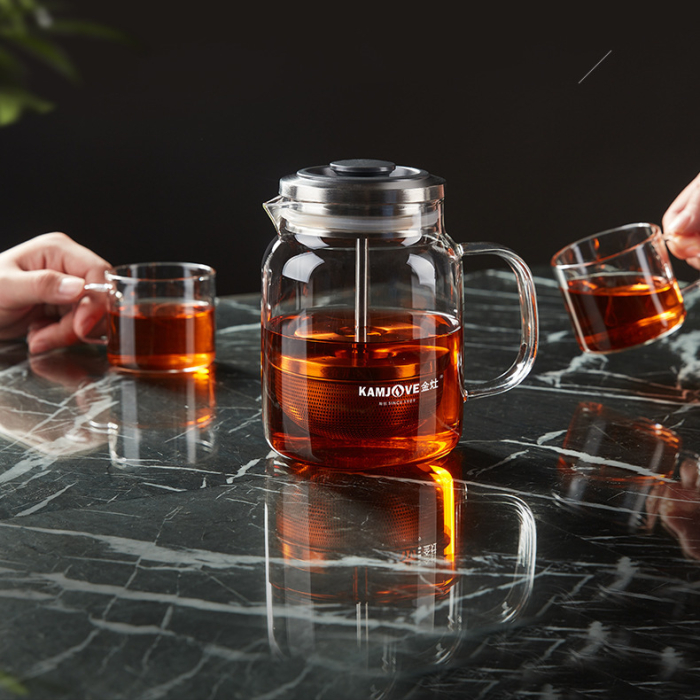 Glass Teapot with Stainless Steel Infuser, Kamjove 560ml - Image 4
