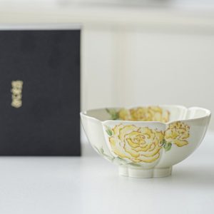 Yellow Rose, Flower Shape Gongfu Tea Cup in Gift Box 120ml