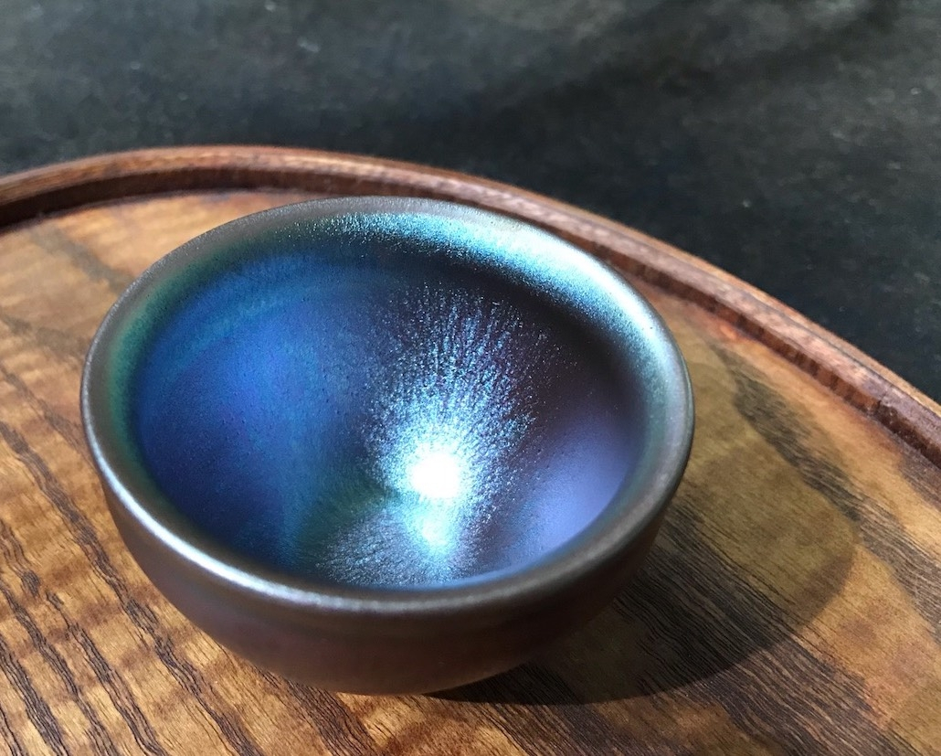 Jian Zhan Teacup 'Pearly Space' - Blue, Purple, Pink Jian ware - Image 6