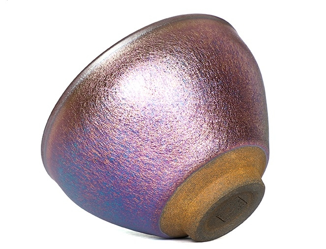 Jian Zhan Teacup 'Pearly Space' - Blue, Purple, Pink Jian ware - Image 4