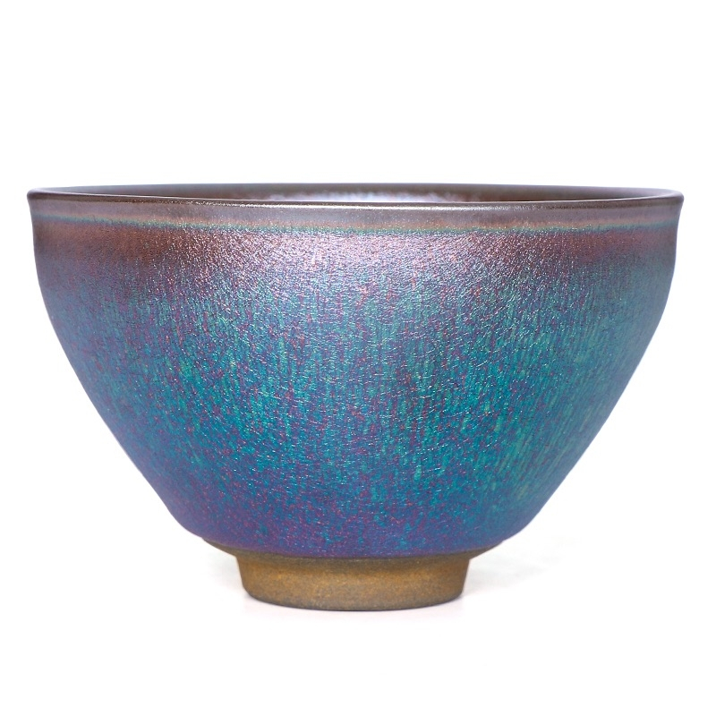 Jian Zhan Teacup 'Pearly Space' - Blue, Purple, Pink Jian ware - Image 3