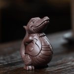 Crocodile Tea Pet, Purple Zi Ni Yixing Clay Crocodile Figurine