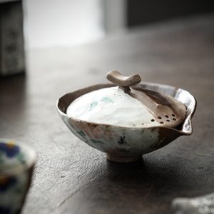 Handleless Japanese Hohin Teapot, Ceramic Easy Gaiwan 100ml