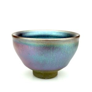 Jian Zhan Teacup 'Pearly Space' - Blue, Purple, Pink Jian ware